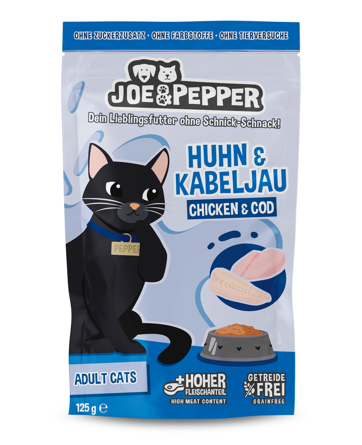 Joe & Pepper Pouch Cat Huhn & Kabeljau 125g