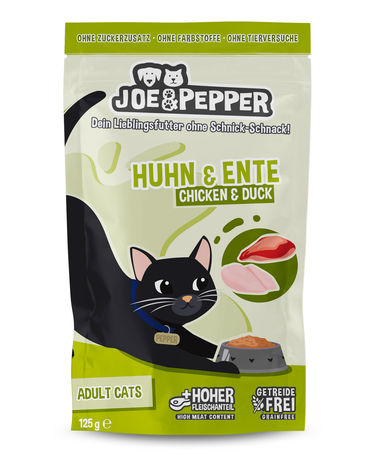 Joe & Pepper Pouch Cat Huhn & Ente 125g