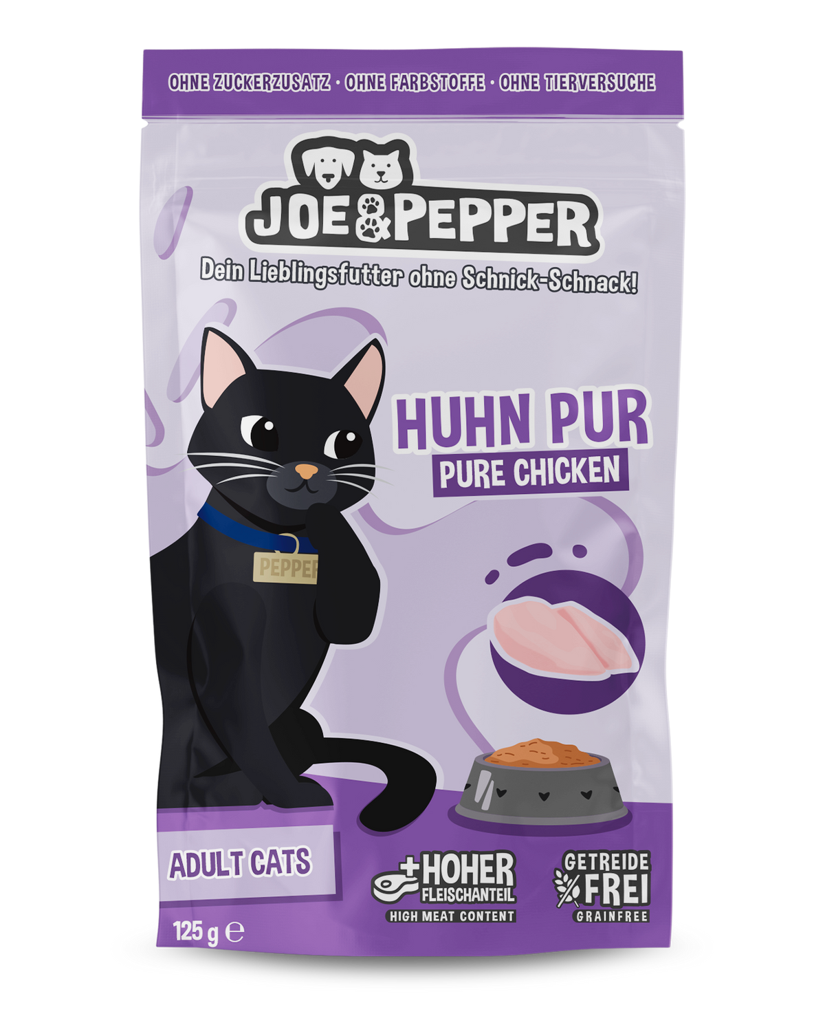Joe & Pepper Pouch Cat Huhn pur 125g