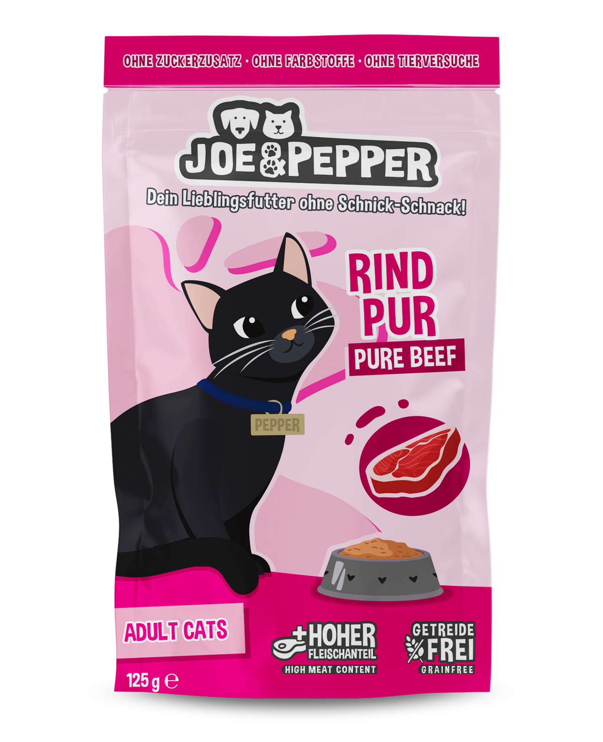 Joe & Pepper Pouch Cat Rind pur 125g