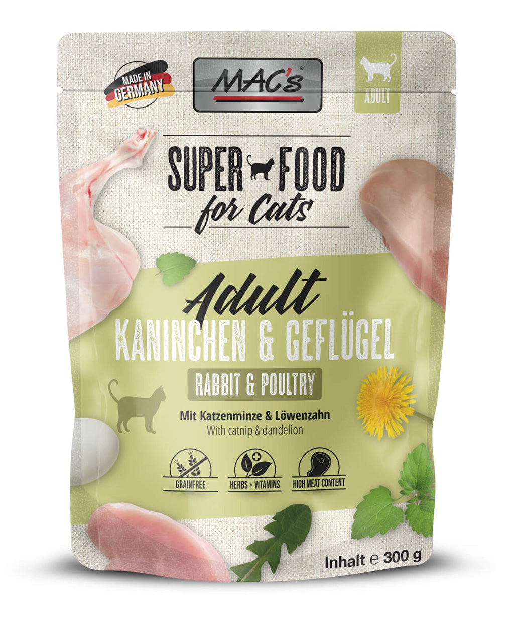 MAC's Cat Pouchpack Kaninchen & Geflügel 300g