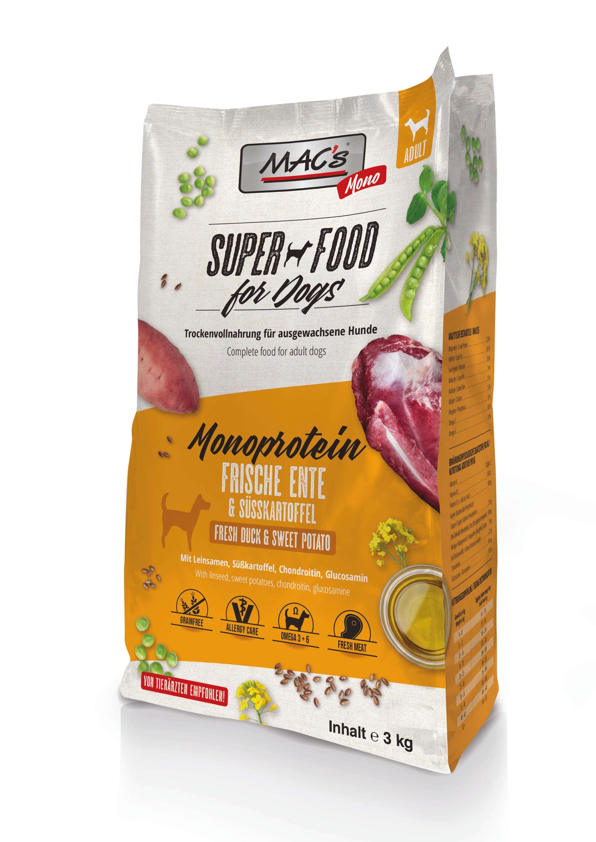 MAC's Dog Trockenfutter Mono frische Ente 3kg