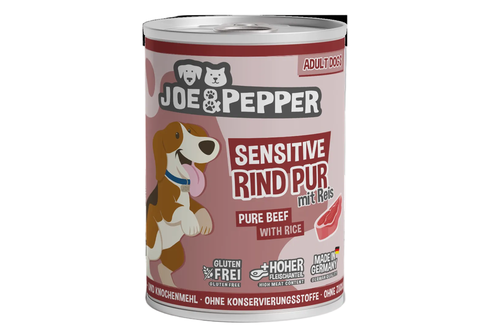 Joe & Pepper Dog Rind pur Sensitive mit Reis 400g