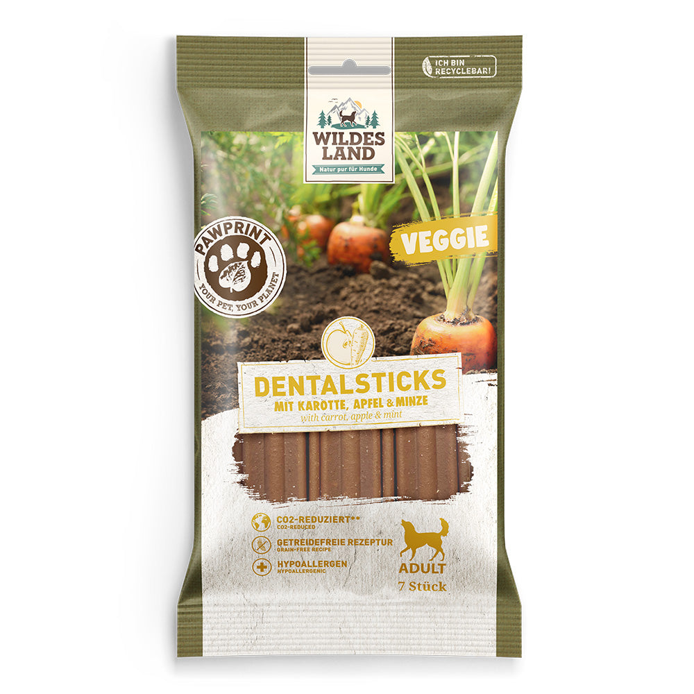 Wildes Land PawPrint Veggie Adult
Dentalsticks mit Karotte
Snack